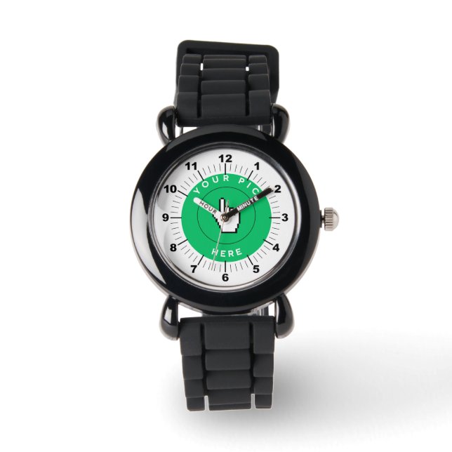 Kinderuhr - Personalisiert - Silberner Glitzer Armbanduhr (Vorderseite)