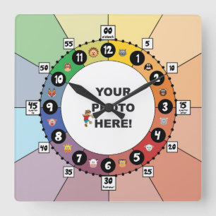 Kinderuhr (Platz) Quadratische Wanduhr