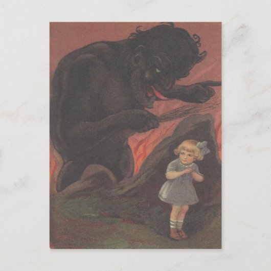 Kinderversteckung aus Krampus Postkarte (Vorderseite)