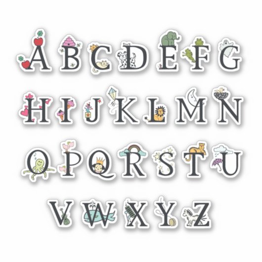 KINDERVINYL STICKER : ALPHABET CHART (Vorderseite)