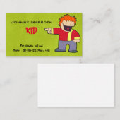 KinderVisitenkarte für Playdate Telefonnummerkarte (Vorne/Hinten)