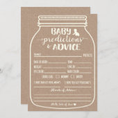 Kindervoraussagen und Ratenkarte Einladung (Vorne/Hinten)