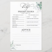 Kindervoraussagen und Ratschläge Kinderduschkarte (Vorderseite)