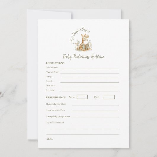 Kindervorausschauungsspiel Ein neues Kapitel begin Einladung (Vorderseite)