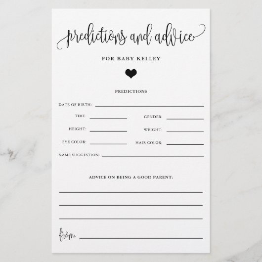 Kindervorhersage und Ratschläge, Kalligraphie, Pap Flyer (Vorne)