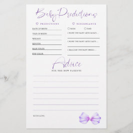 Kindervorhersagen Ratschläge für Lila Baby Duschsp