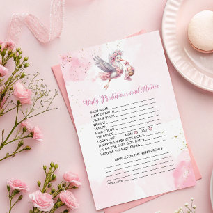 Kindervorhersagen und Ratschläge Karte Rosa Stork 