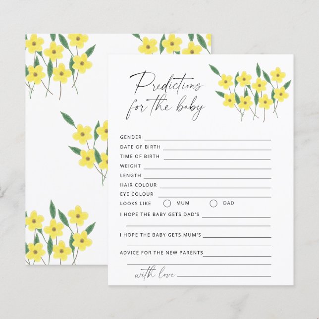 Kindervorhersagen und Ratschläge Wildblumen Kinder (Vorne/Hinten)