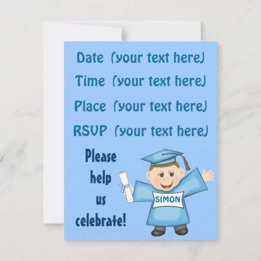 Kindervorschule / Kindergarten Einladung (Rückseite)