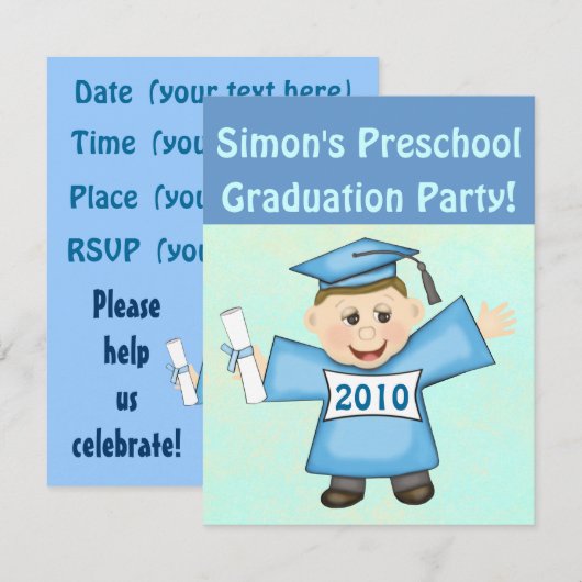 Kindervorschule / Kindergarten Einladung (Vorne/Hinten)