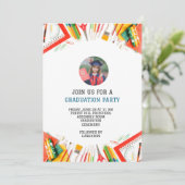 Kindervorschulung für moderne Abschlüsse Einladung (Stehend Vorderseite)