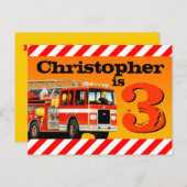 Kinderwagen 3. Geburtstag Rotes Feuer Postkarte (Vorne/Hinten)