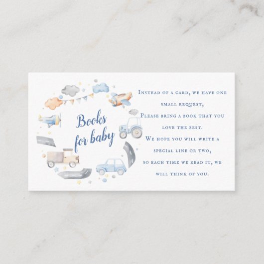 Kinderwagen Babydusche Buchanfrage Begleitkarte (Vorderseite)