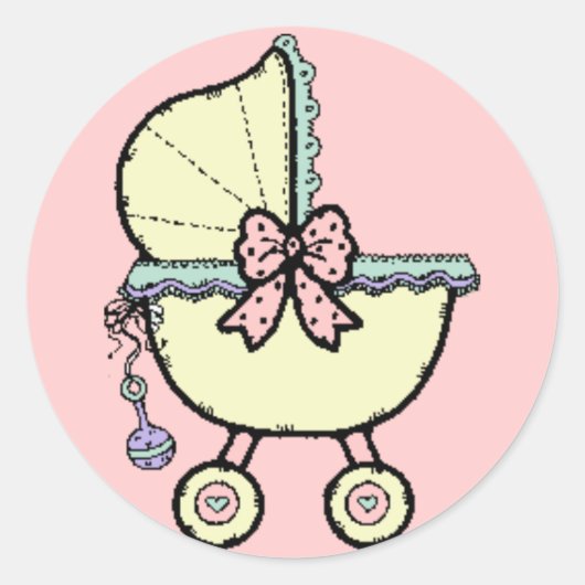 Kinderwagen/Beförderung Runder Aufkleber (Vorderseite)
