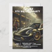 Kinderwagen Einladungen Geburtstagsparty (Vorderseite)