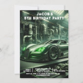 Kinderwagen Einladungen Geburtstagsparty (Vorderseite)