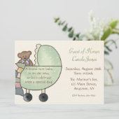 Kinderwagen-Grün Einladung (Stehend Vorderseite)