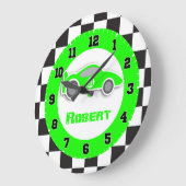 Kinderwagen grüne Schachtel-Flaggennamensuhr Große Wanduhr (Winkel)