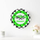 Kinderwagen grüne Schachtel-Flaggennamensuhr Große Wanduhr (Zuhause)