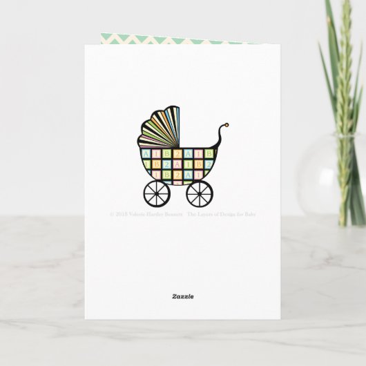 Kinderwagen-Grußkarte Karte (Rückseite)