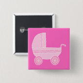 Kinderwagen. Hellrosa und helles Rosa Button (Vorne & Hinten)