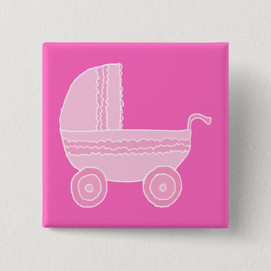 Kinderwagen. Hellrosa und helles Rosa Button (Vorderseite)