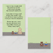 Kinderwagen-Knirps-Buch-Gedicht Visitenkarte (Vorne/Hinten)