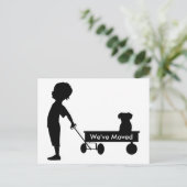 Kinderwagen Neue Adresse Ankündigungspostkarte (Stehend Vorderseite)