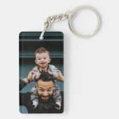 Kinderwagen Papa niedliches Foto  Schlüsselanhänger (Rückseite)