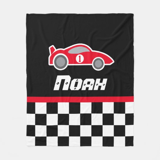 Kinderwagen rot karierte Fahnamendecke Fleecedecke (Vorderseite)