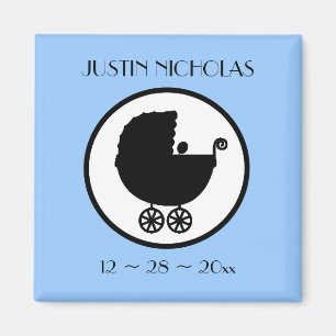 Kinderwagen-Silhouette-Geburts-Mitteilungs-Magnet Magnet