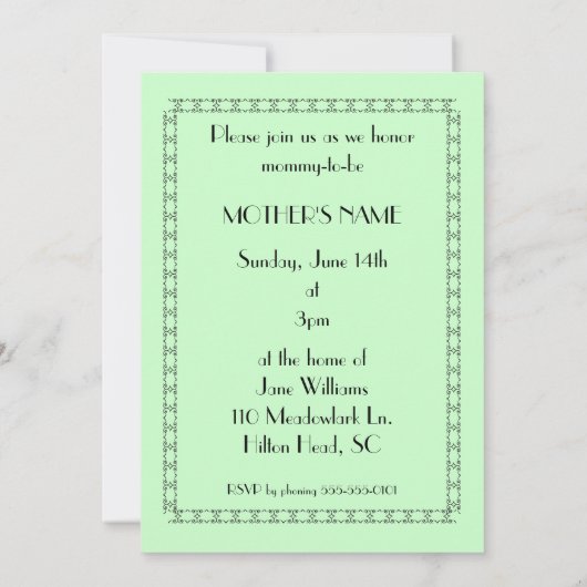 Kinderwagen Silhouette Kinderdusche Einladung (Rückseite)