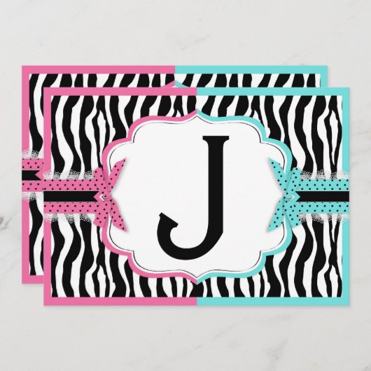 Kinderwagen-u. Zebra-Druck-Geschlecht decken 2 auf Einladung (Vorne/Hinten)