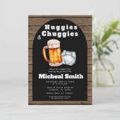 Kinderwagen und Kinderwagen Vater Kinderwagentuhr Einladung (Stehend Vorderseite)