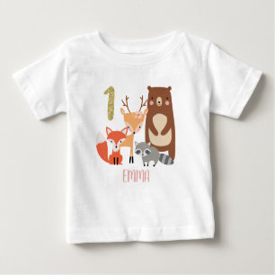 Kinderwald Personalisiert 1. Geburtstag Baby T-shirt