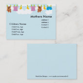 KinderWäscheleine-Mama-Karte Telefonnummerkarte (Vorne/Hinten)