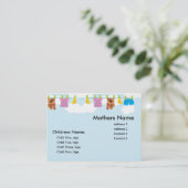 KinderWäscheleine-Mama-Karte Telefonnummerkarte (Stehend Vorderseite)