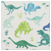 Kinderwatercolor-Dinosaurier-Silhouette-Muster Stoff (Nahaufnahme)
