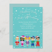 Kinderweihnachtliches Party und Kindergeschenk-Aus Einladung (Vorne/Hinten)