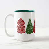 Kinderweihnachtsbäume Art Row Party Tasse (Links)