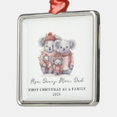 Kinderweihnachtsferien als Familie Koala Ornament Aus Metall (Links)
