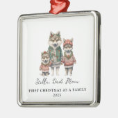Kinderweihnachtsferien als Familienwölfe Ornament Aus Metall (Links)
