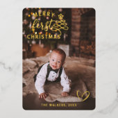 Kinderweihnachtsfest Folien Feiertagskarte (Vorderseite)