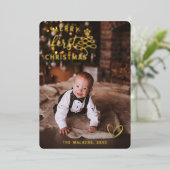 Kinderweihnachtsfest Folien Feiertagskarte (Stehend vorne)