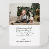 Kinderweihnachtsfest Folien Feiertagskarte (Rückseite)