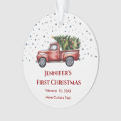 Kinderweihnachtsfest mit Geburtsstaten-Foto Ornament (Vorderseite)