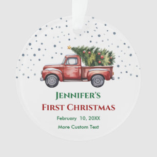 Kinderweihnachtsfest mit Geburtsstaten-Foto Ornament