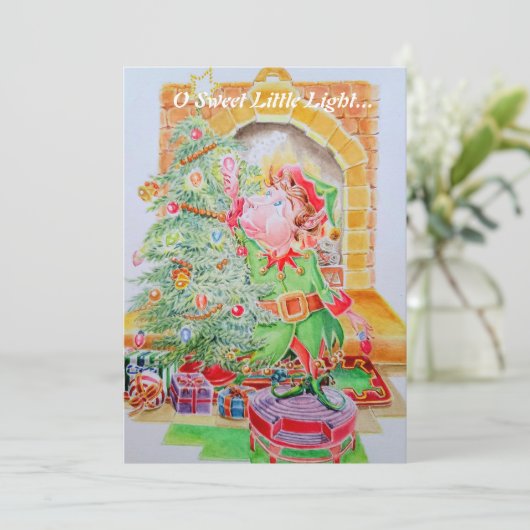 Kinderweihnachtskarte. Feiertagskarte (Stehend Vorderseite)