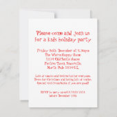 KinderweihnachtsParty Einladung schneite Ren (Rückseite)