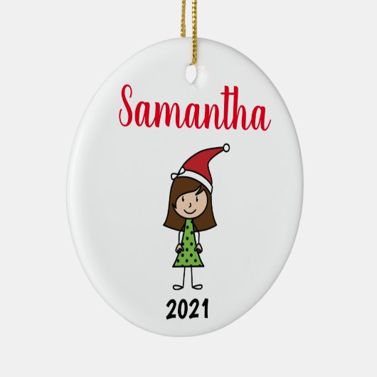 Kinderweihnahrung personalisierter Name Keramik Ornament (Rechts)